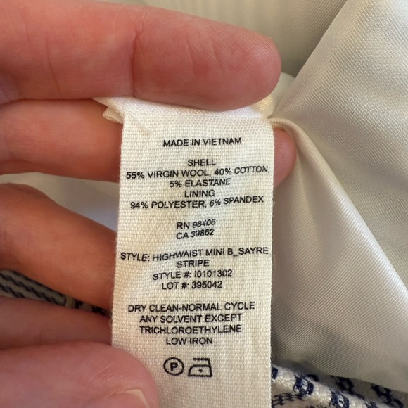 Theory Blue and White Striped Mini Skirt Size 6 - Picture 10 of 12